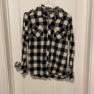 Black & Cream Buffalo Plaid Flannel